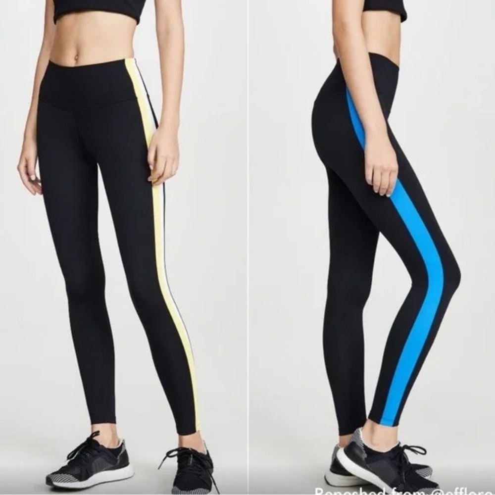Splits59 Black and Yellow High-Waisted Leggings